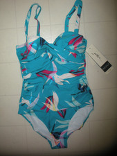 Profile by Gottex Turquoise Paradise 1 PC Underwire Swimsuit Sz 8 D Cups NWT