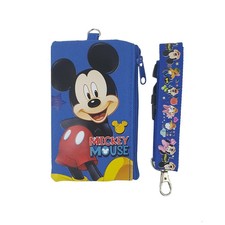 Disney Mickey Mouse ID Holder Lanyard with detachable Coin Purse Fastpass Ticket