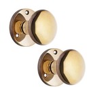 Door Knobs Pair Victorian Brass Mortice Internal Pull Handle Set Aged Brass 52mm