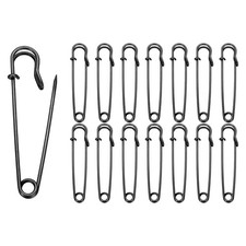 30pcs Safety Pins 75mm Electroplated Large Safety Pin for Clothes, Black