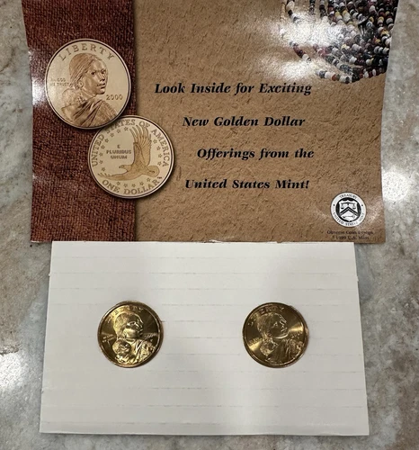 2000 P SACAGAWEA ONE DOLLAR US LIBERTY GOLD COLOR COIN PHILADELPHIA MINT BU