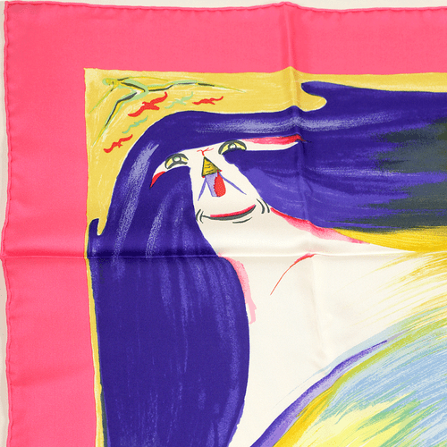 Hermes Scarf SMILES IN THIRD MILLENARY Silk Carre SEFEDINE KWUMI 90cm - Picture 6 of 7