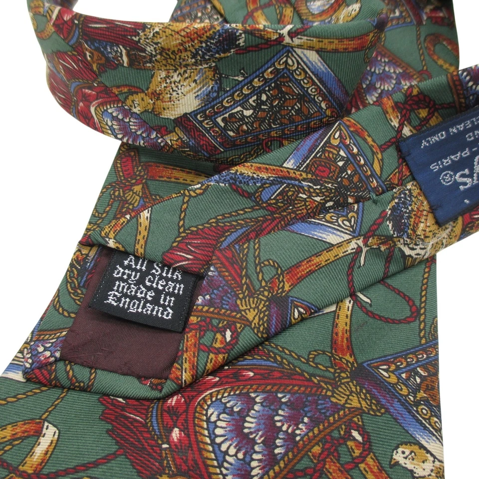 Corbata Burberrys 100% seda vintage hecha en Inglaterra única silenciosa diseñadora de lujo Foto 4 de 4