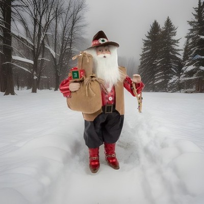 Cowboy Santa Claus 19  Wearing Boots Holding Lasso-Gifts Cowboy Christmas Figuri