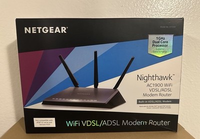 NETGEAR Nighthawk AC1900 WiFi VDSL/ADSL Dual Band Modem Router D7000 Open Box