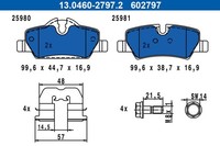 ATE Bremsbelagsatz Scheibenbremse 13.0460-2797.2 FüR Mini F56 F55 F57 Cooper JCW