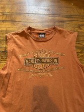 Vintage Harley Davidson Shirt L USA Made Daytona Beach Bruce Rossmeyer Orange