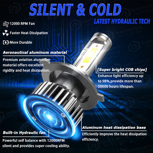 For 2008-2010 Toyota Highlander LED Headlight Hi/Lo+Fog Lights Bulbs 6000K White - Foto 5 di 17