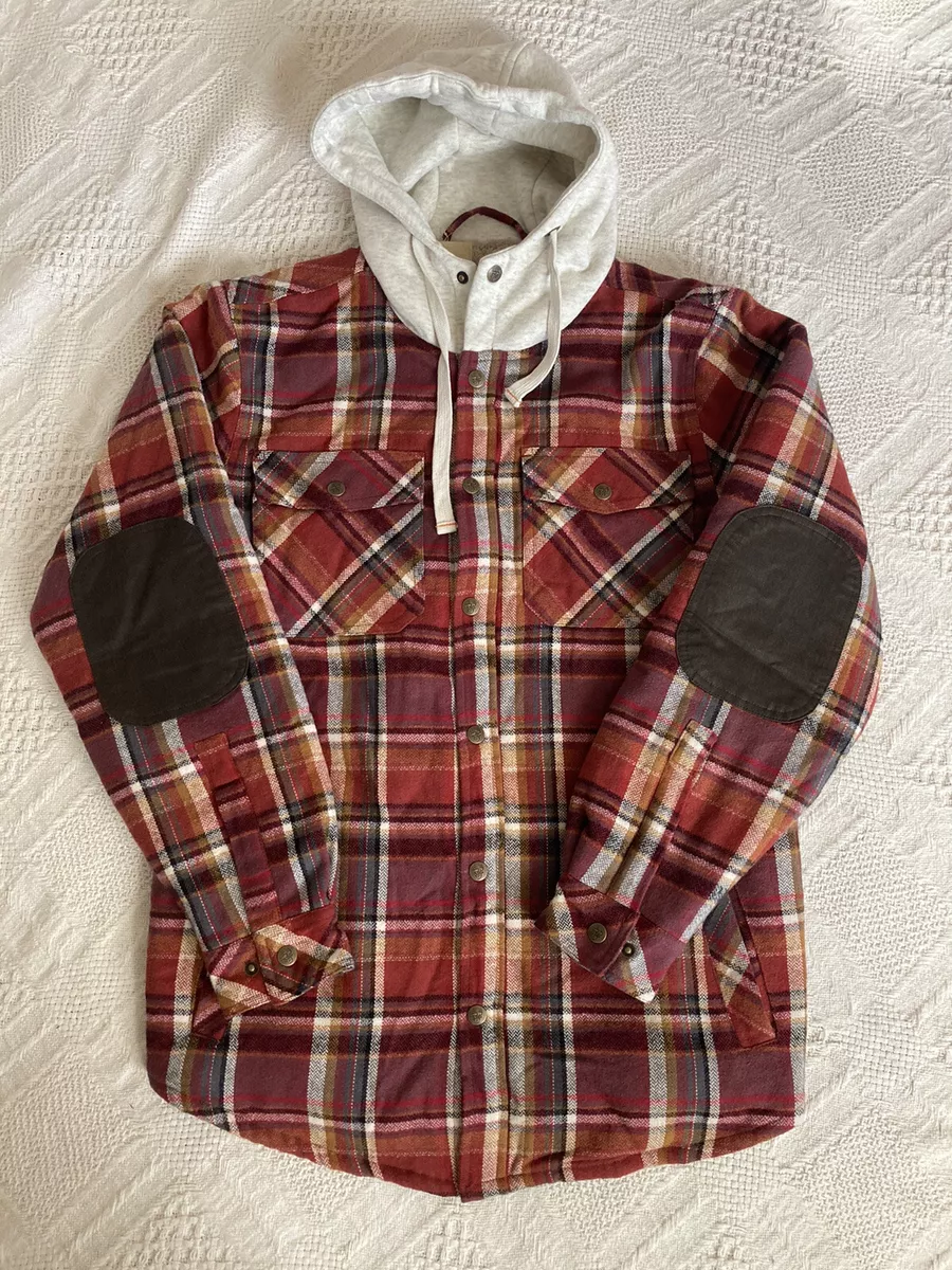 Legendary Whitetails Men's Camp Night Berber Lined Hooded Flannel Shirt  Jacket