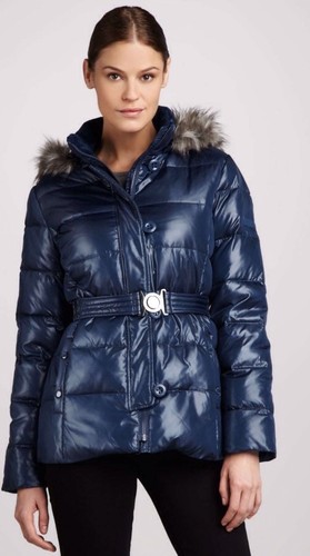 Down Puffer Faux Fur Trim Coat Jacket 