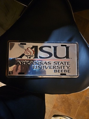 ARKANSAS STATE UNIVERSITY MIRROR FRONT PLATE MINT USED - Picture 2 of 5