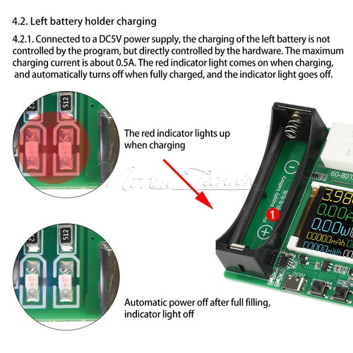 18650 Battery Capacity Tester internal Resistance Detector Charging Discharging - Bild 20 von 21