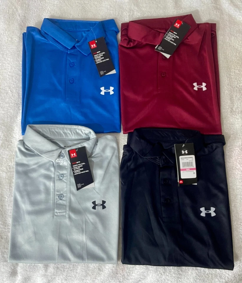 UNDER ARMOUR UA MENS  PERFORMANCE 2.0 STRETCH HEAT GEAR GOLF POLO SHIRT L, XL - Image 4 of 4