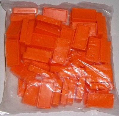 NEW Vintage Domino Rally NEON ORANGE Replacement 50 pcs refill dominoes Pressman