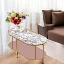 36"x24" White Agate kitchen Slab Bar Counter Top Dining Table Modern Hallway Dec