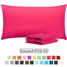 Pair of 1800 Thread Count 100% Brushed Microfiber Standard King CK Pillowcases