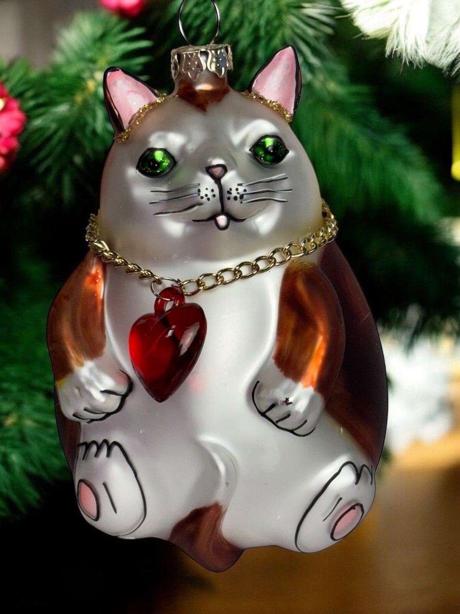 Smithsonian Institution Blown Glass Fat Ginger Green EyeCat