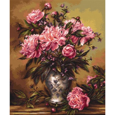Counted Cross Stitch Kit Peonies Flowers Luca-S B543 DIY