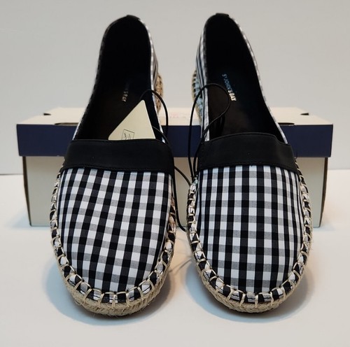 St John's Bay Womens Marlee Black Check Pattern Gingham Slip on shoes SZ 10 NWT - Picture 3 of 9