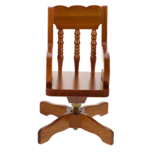 Wooden Mini Swivel Chair Micro Scene Armchair Furniture Miniature - Picture 1 of 18