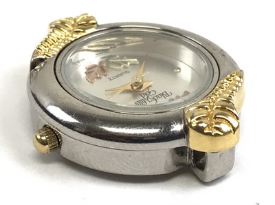 X Ladies Quartz Black Hills Gold watch. Gold tone case real gold leaves black Black Hills Gold Ladies Watch with 12K Gold Leaves  main image 4