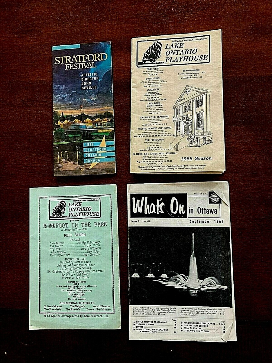 LAKE ONTARIO PLAYHOUSE~STRATFORD FESTIVAL~OTTAWA~BROCHURES~GD/VGC
