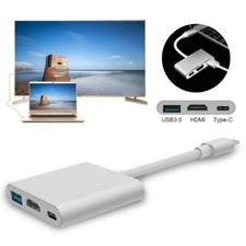 3 in 1 HUB Adapter USB 3.1 Type C Male to USB 3.0 HDMI USB C Female Converter