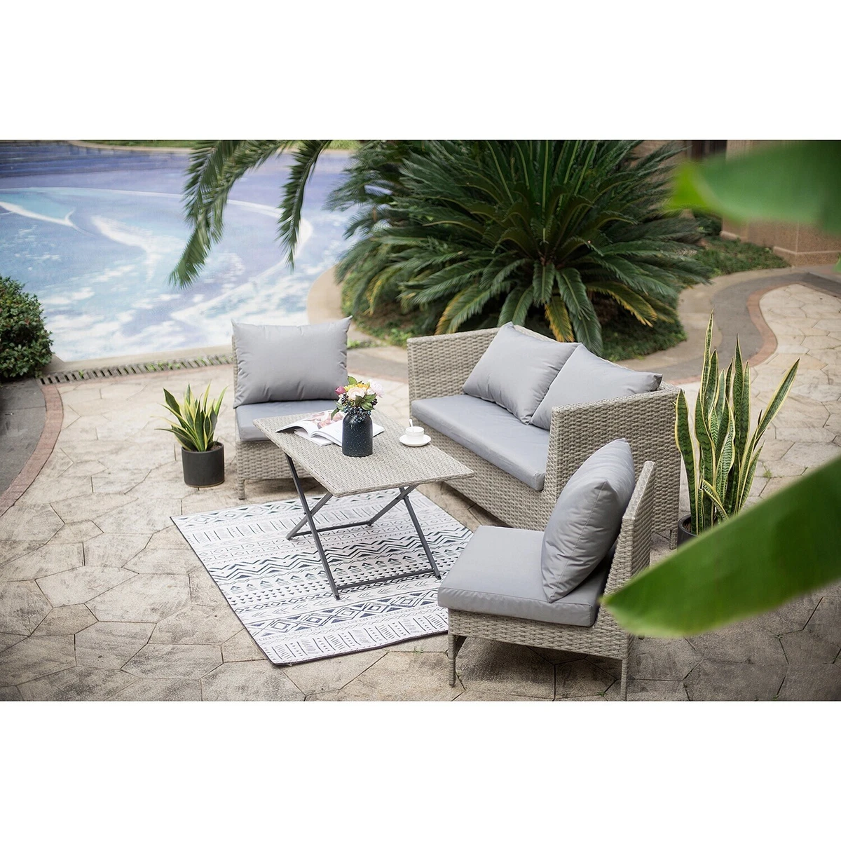 Florence 4 Piece Conversation Set Natural