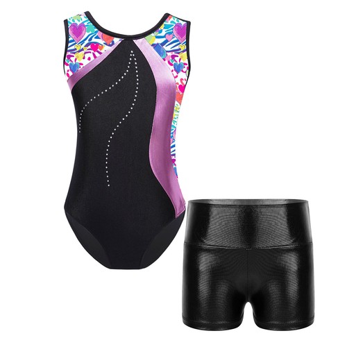 Kids Girl's Leotard And Bottoms Sleeveless Rompers Stage Bodysuit Performance - Picture 44 of 60