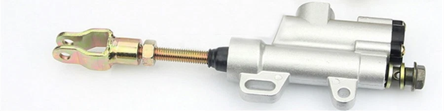 Cilindro maestro de freno hidráulico trasero plateado ATV de 10 mm para 50/70/90/110/125/150 cc Foto 4 de 4