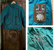 Obermeyer Girls Juniors 16 Full Zip Green Lined Jacket Aztec Embroidered Design