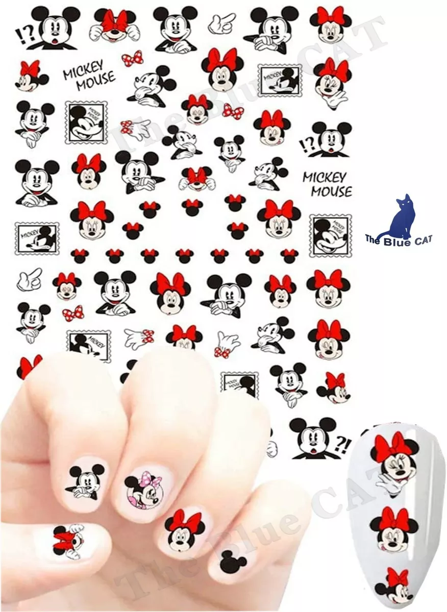 Nail Art Stickers Transfers Self Adhesive Mickey Mouse Minnie Mouse Stickers
