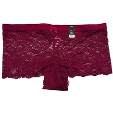 NWT TORRID Cheeky Pantie Underwear Sz 0X-3X-4X Burgundy Red Lace