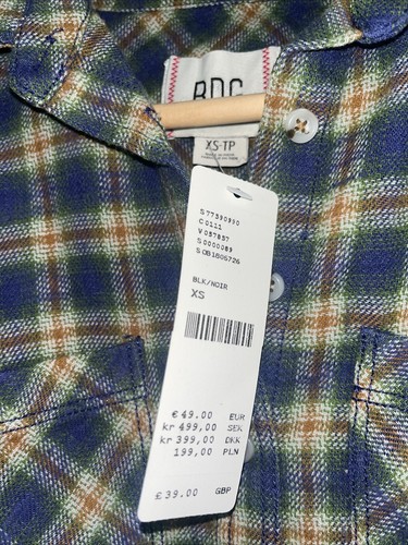 URBAN OUTFITTERS BDG Dakota Cropped Flannel Button-Down Shirt UK XS BNWT RRP £39 - Picture 9 of 10