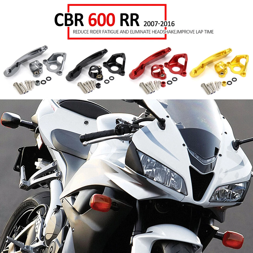 PARA HONDA CBR600RR 2007-2016 Nuevo Kit de montaje de soporte amortiguador estabilizador de dirección Foto 3 de 4