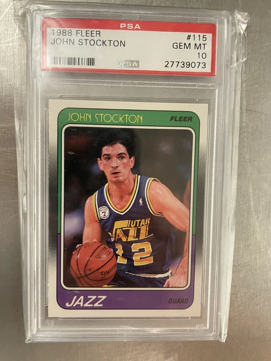 1988 Fleer John Stockton #115 PSA 10 Gem Mint Rookie Card RC Utah 