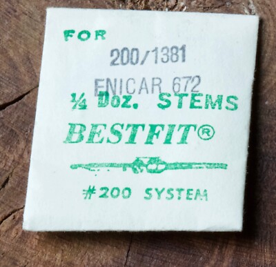 Vintage Enicar watch caliber 672 winding stem Bestfit Swiss NOS watch part