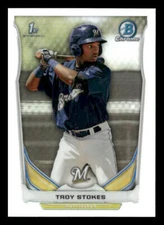 2014 Bowman Draft #CDP111 Troy Stokes Rookie Chrome Refractors Milwaukee Brewers