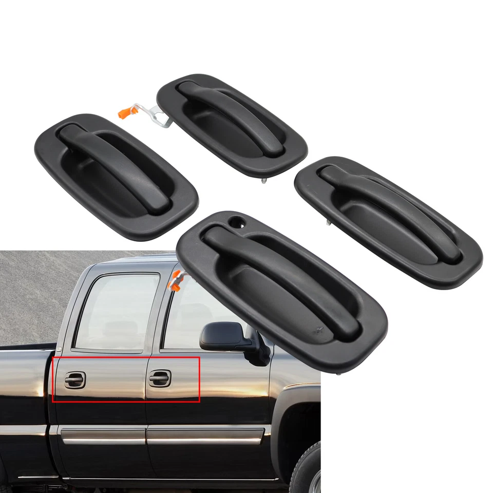 Set of 4 Front & Rear Door Handle Textured For 2000-06 Silverado / GMC Sierra - Изображение 2 из 4