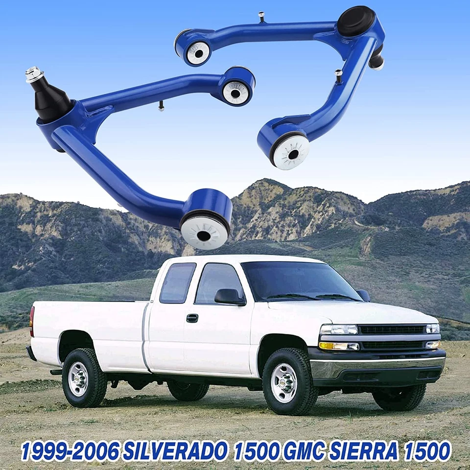 前上控制臂 2 - 4 英寸升降蓝色适用于 1999 - 2006 年 Silverado 1500 Sierra 1500 — 第 2/4 张图片