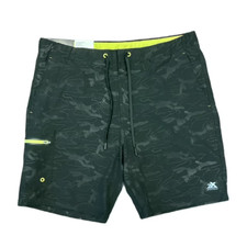 NWT MEN'S Zeroxposur Swim SHORTS Mens Black Camo UPF 50 Stretch Lined XL