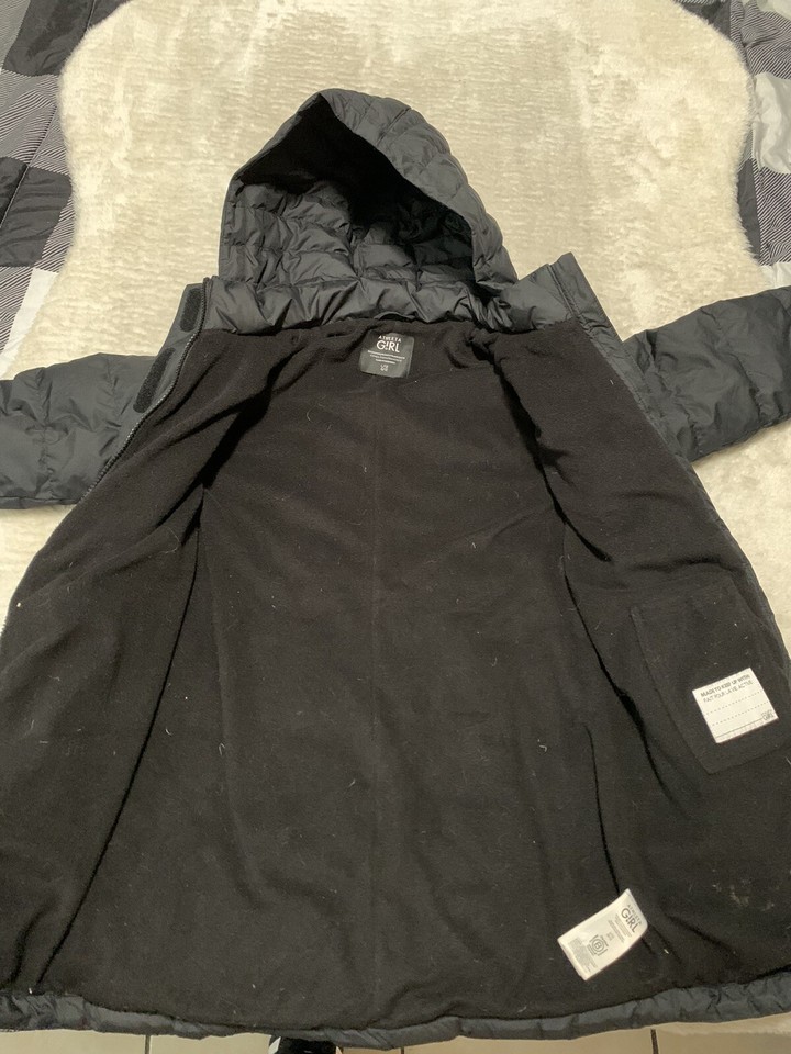 ATHLETA GIRL SNOW DAY DOWN JACKET Puffer Coat in Black Size Large 12