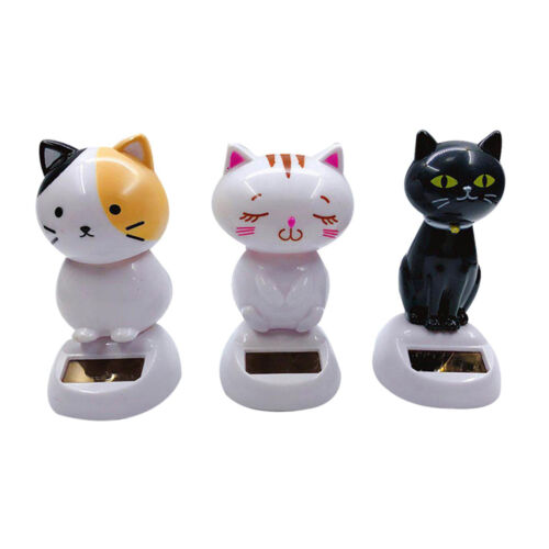 Solar Shaking Head Cat Ornament Car Dashboard Decor Car Home Room Decor