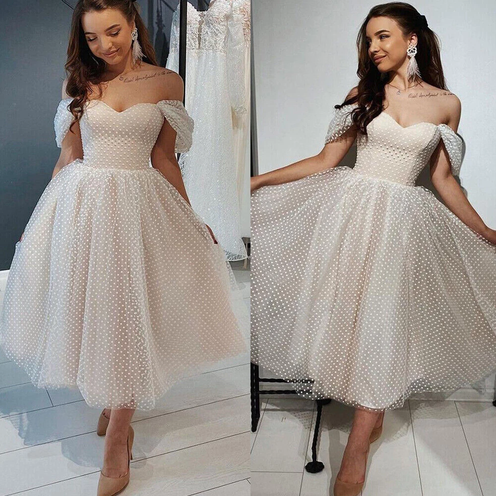 Ebay tea hot sale length wedding dress