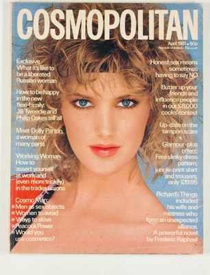TERRI MAY Dolly Parton JERRY HALL Paula Yates COSMOPOLITAN Apr 1981 Roger Moore
