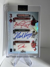 David Ortiz, Nick Kurtz, James Wood Wild Card TRIPLE  AUTO