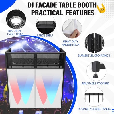 GRAVEE 48''H x 26''W DJ Foldable Facade Portable Event Booth Panels Carry Bag