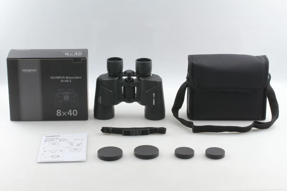 [Não usado com caixa e estojo] Binóculos Olympus 8x40 S preto do Japão - Imagem 3 de 4