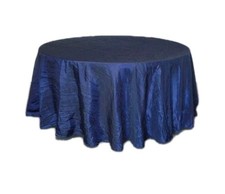 Navy Blue 120" ROUND Taffeta Accordion TABLECLOTH Wedding Reception Event Party