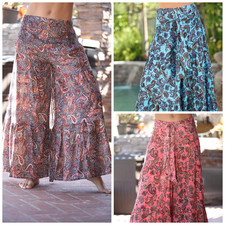 Women's Palazzo Boho High-Waisted Casual Wide Leg Pants - Brand New With Tags